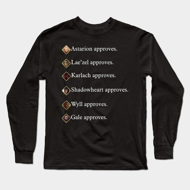 Party approves ~ Baldur's Gate 3 Long Sleeve T-Shirt by Ruxandas